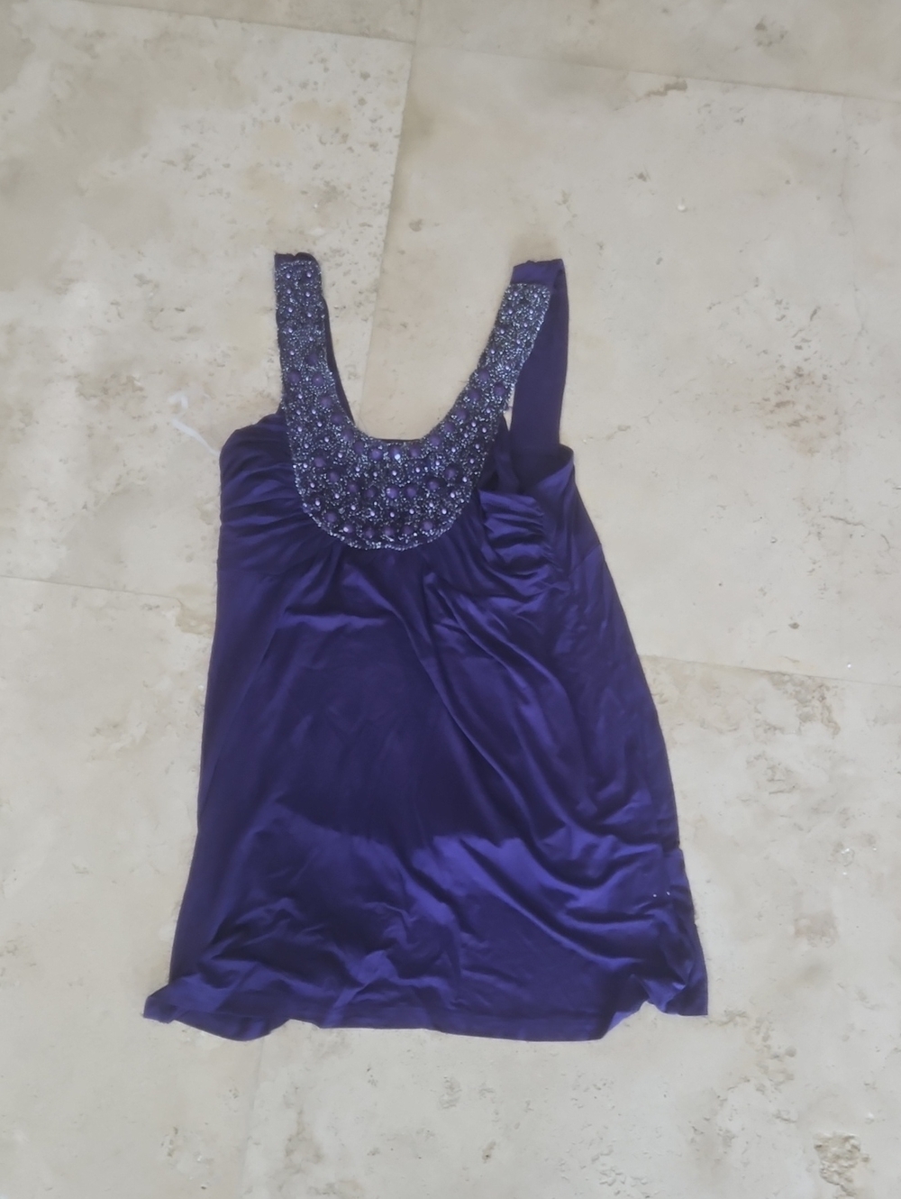 Soprano Beaded Deep Purple Camisole Tank